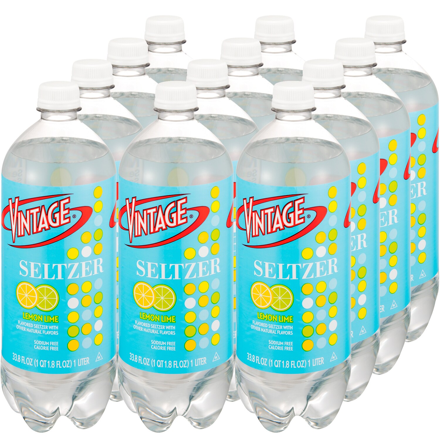 Vintage Seltzer, Lemon-Lime, Plastic Bottles