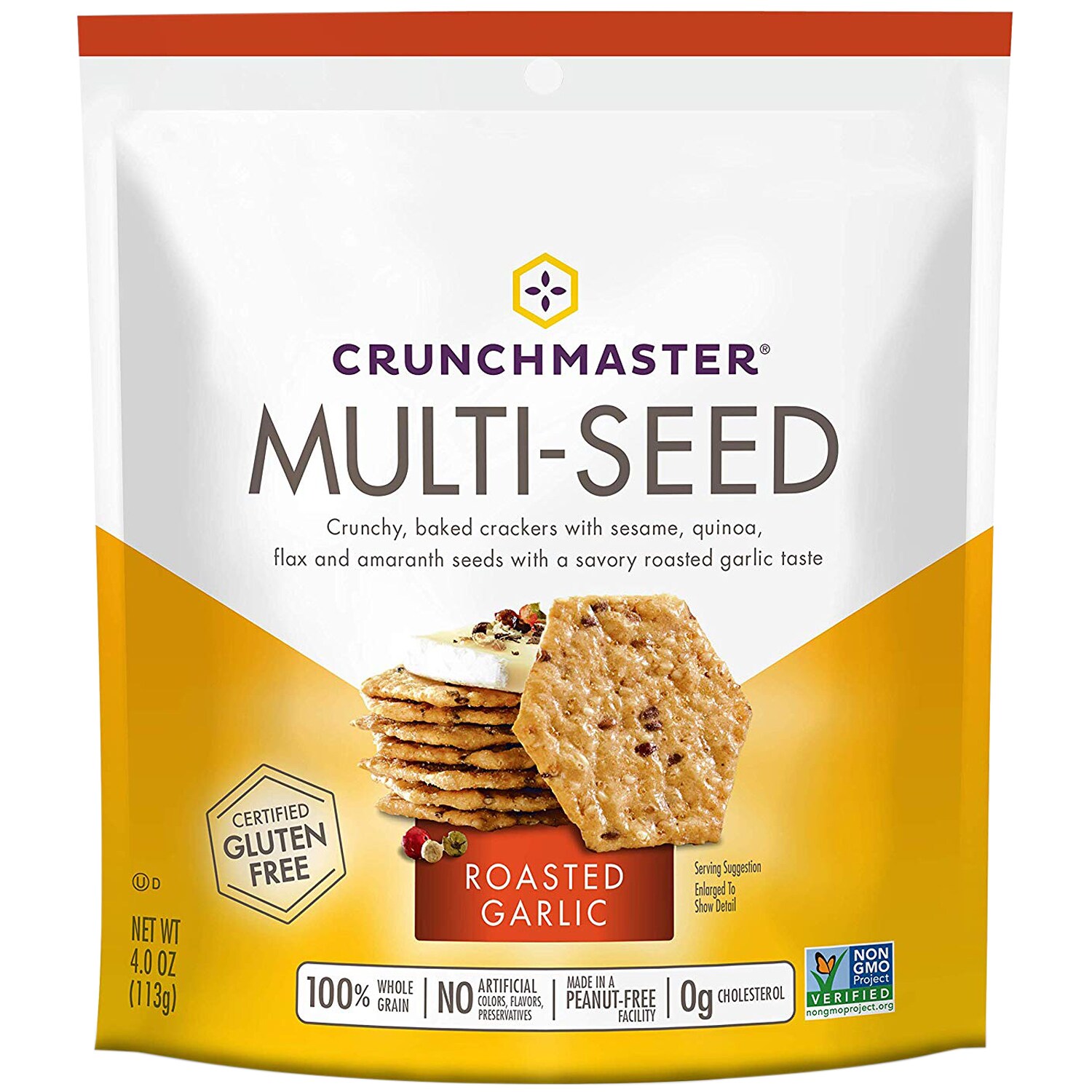 Crunchmaster Gluten-Free Multi-Seed Crackers, Roasted Garlic