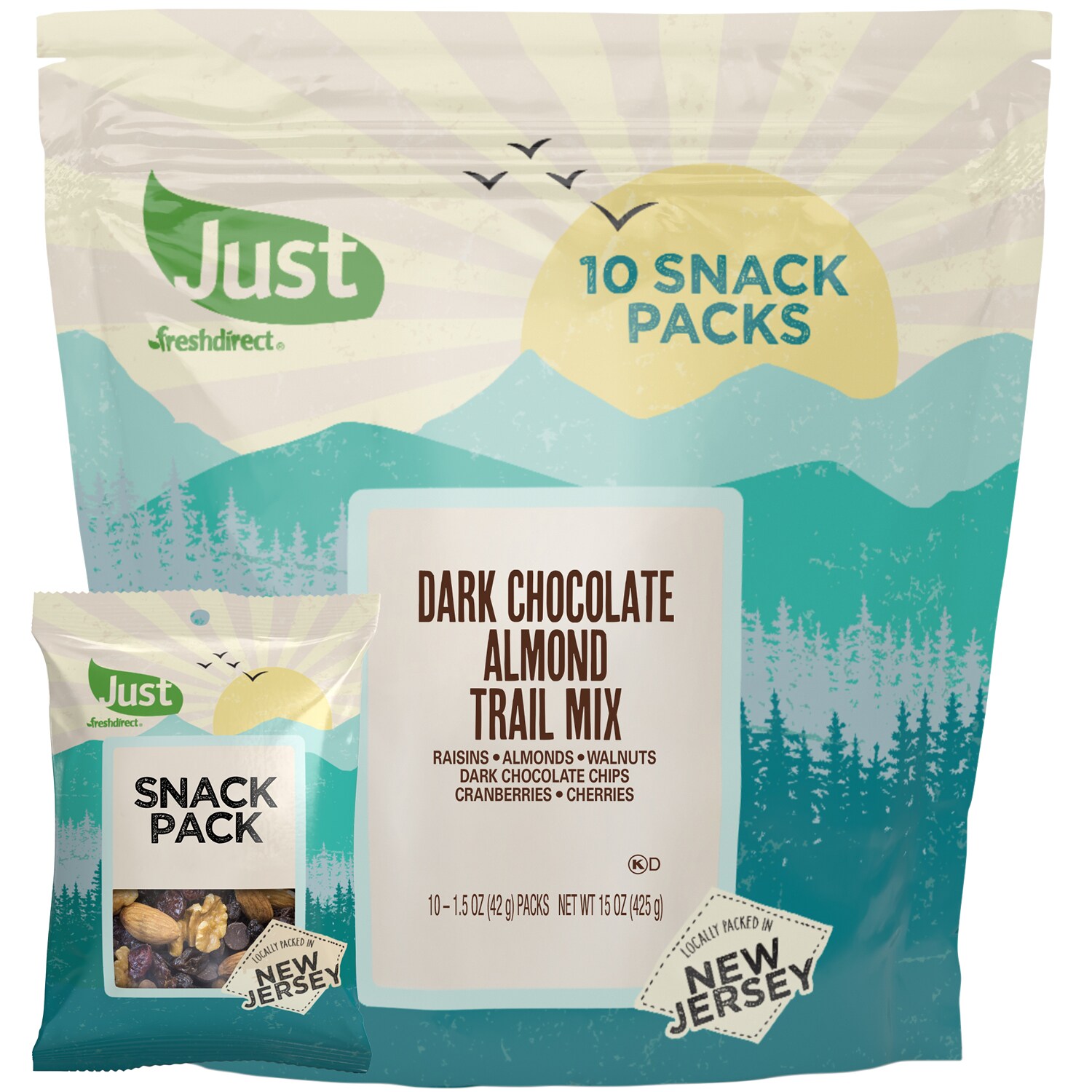 Just FreshDirect Dark Chocolate Almond Trail Mix Snack Packs