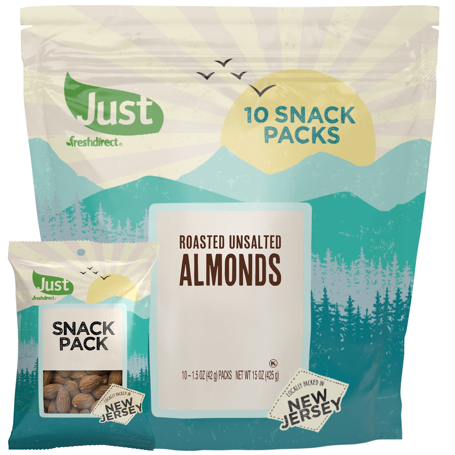 Just FreshDirect Roasted, Unsalted Almonds Snack Packs