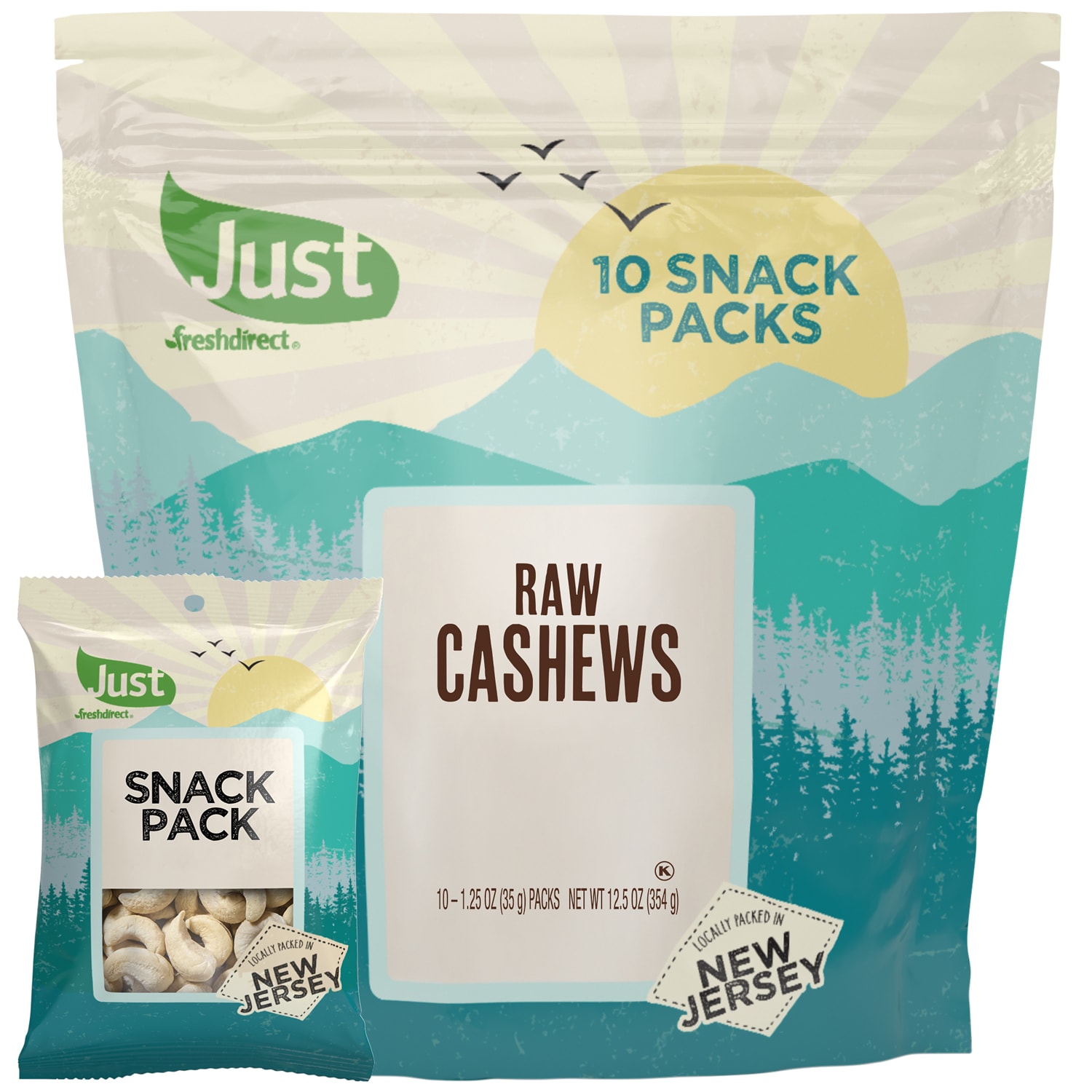 Just FreshDirect Raw Cashews Snack Packs