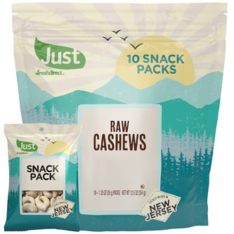 Just FreshDirect Raw Cashews Snack Packs