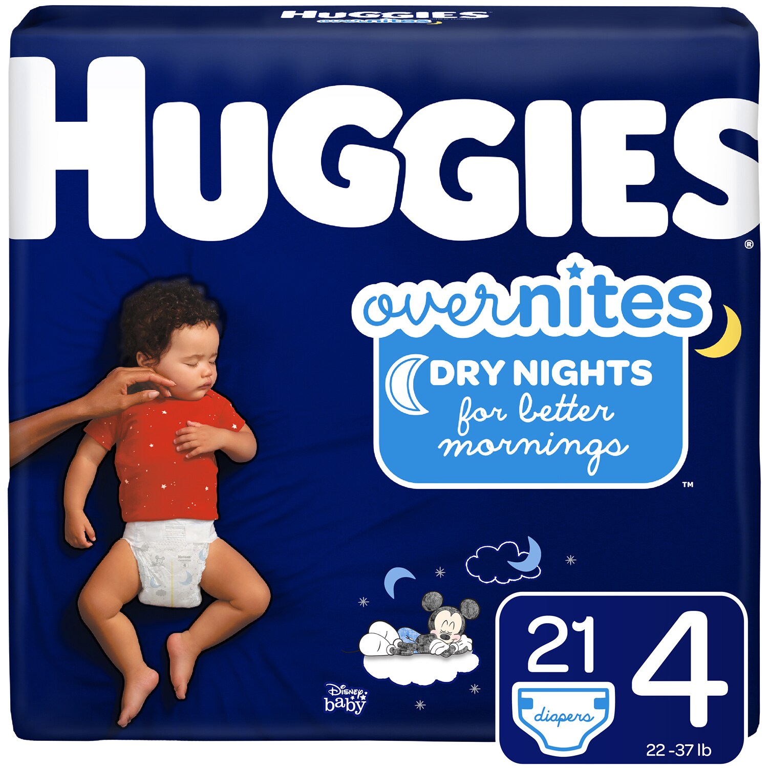Huggies Overnites Diapers, Size 4, 22-37lb