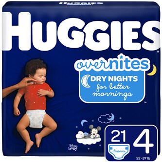 Huggies Overnites Diapers, Size 4, 22-37lb