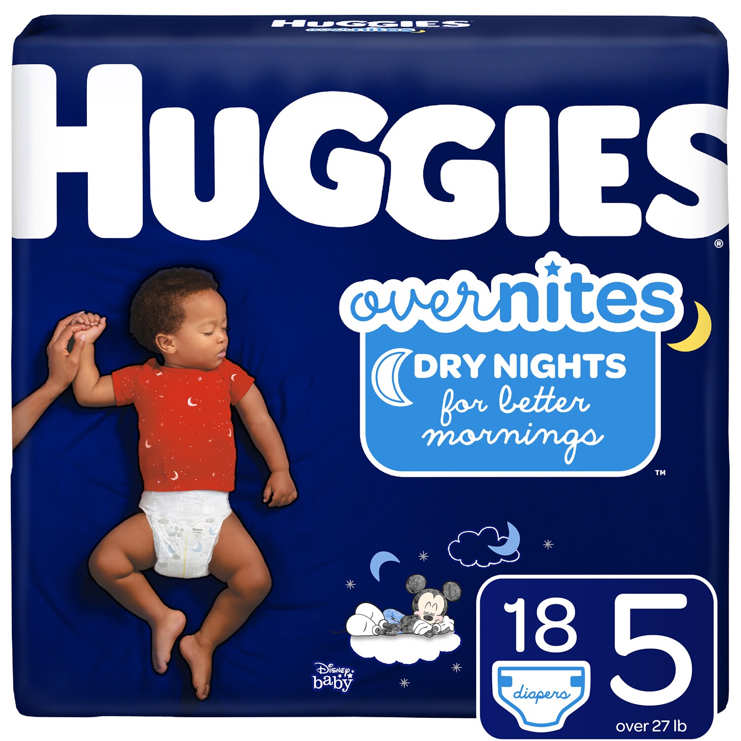 Huggies Overnites Diapers, Size 5, 27lb+
