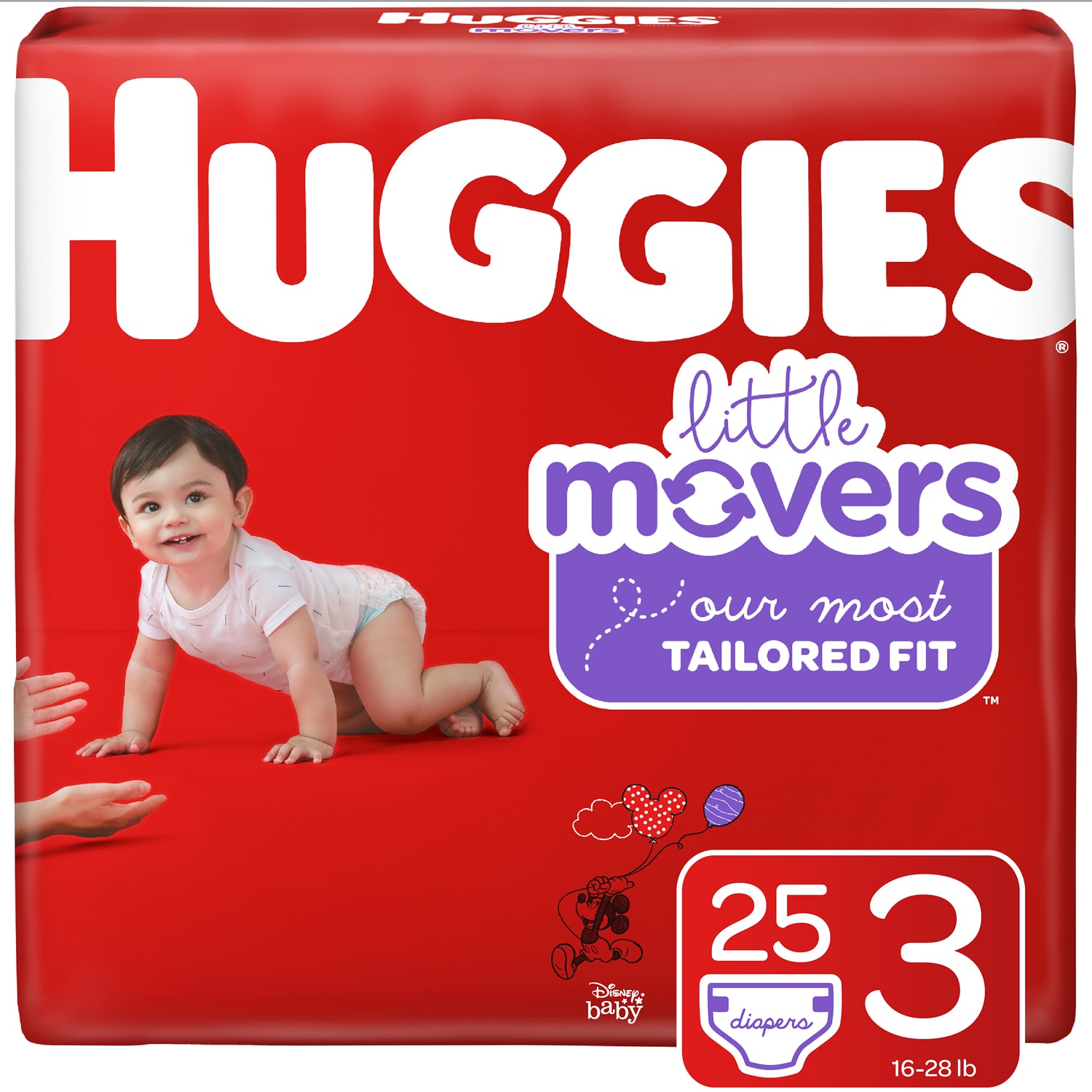 Huggies Little Movers Diapers, Size 3, 16-28lb