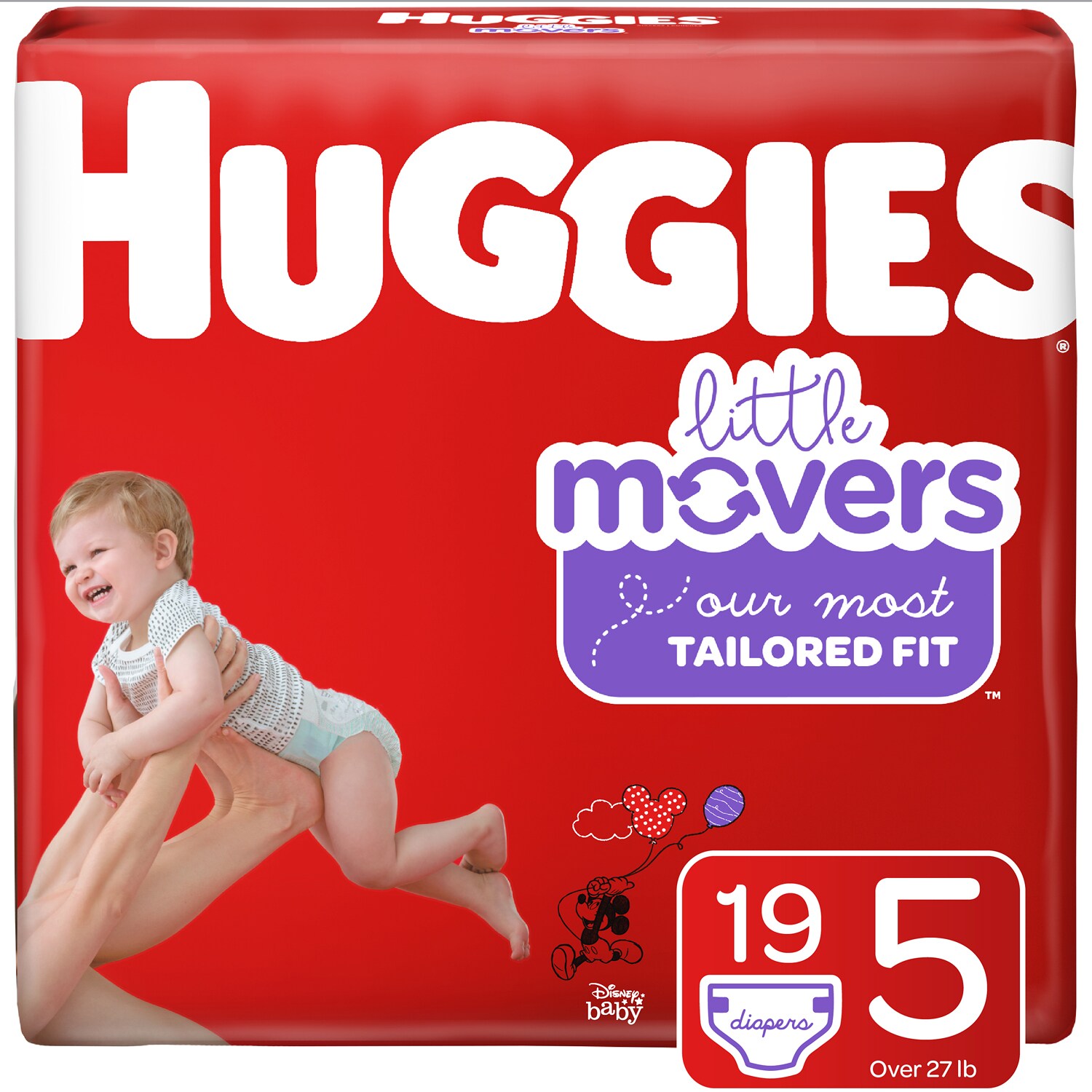 Huggies Little Movers Diapers, Size 5, 27lb+