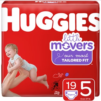 Huggies Little Movers Diapers, Size 5, 27lb+