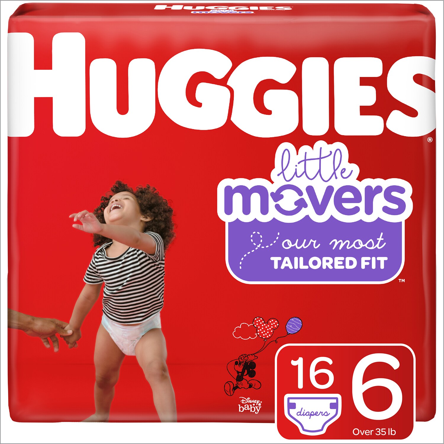Huggies Little Movers Diapers, Size 6, 35lb+