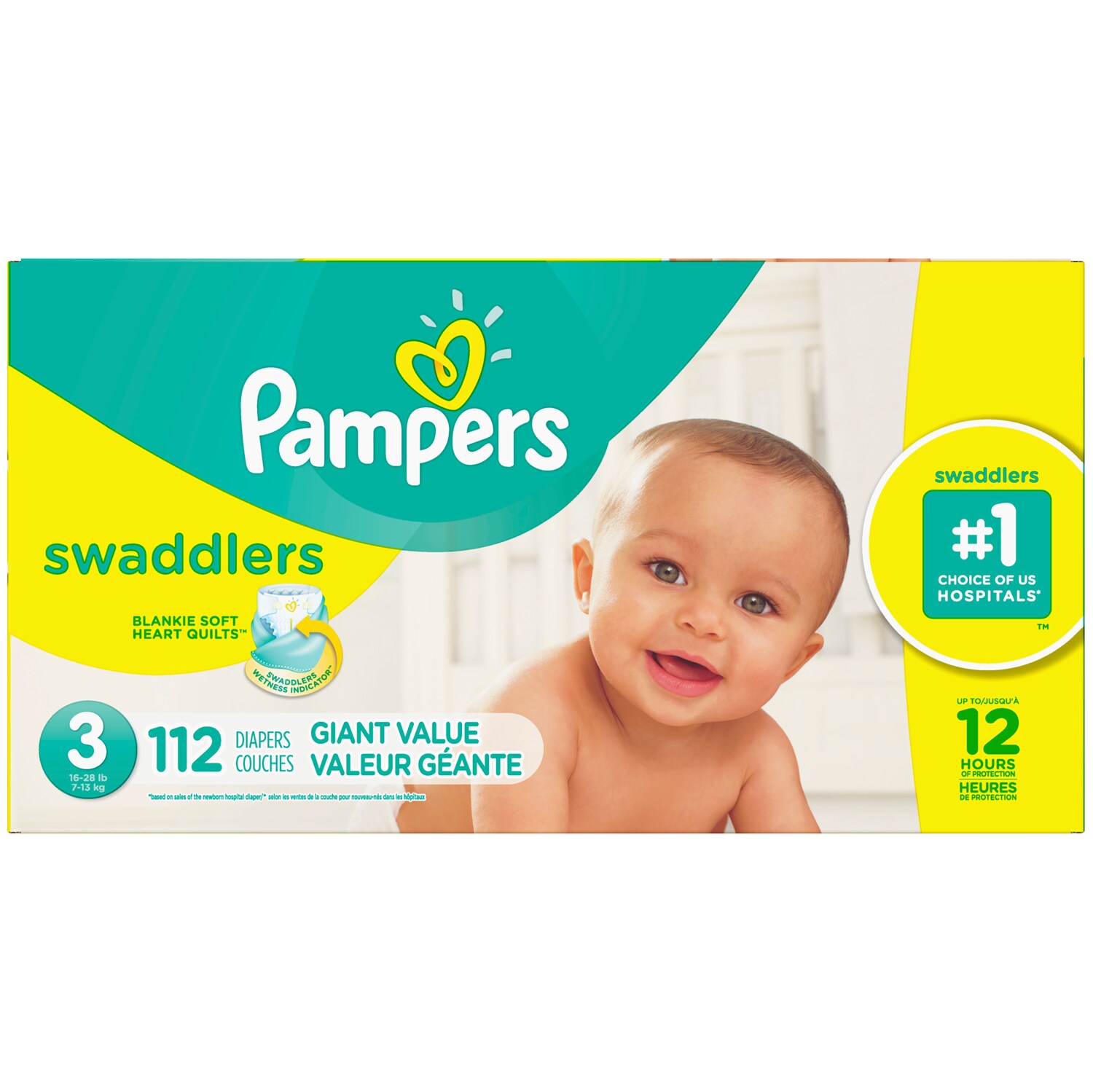 Pampers Swaddlers Diapers, Size 3, 16-28lb
