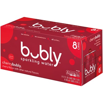 Bubly Sparkling Water, Cherry, Cans
