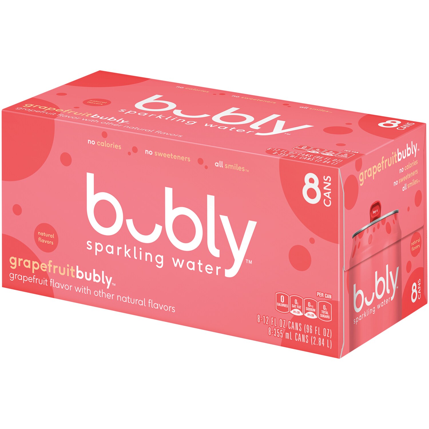 Bubly Sparkling Water, Grapefruit, Cans