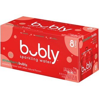 Bubly Sparkling Water, Strawberry, Cans