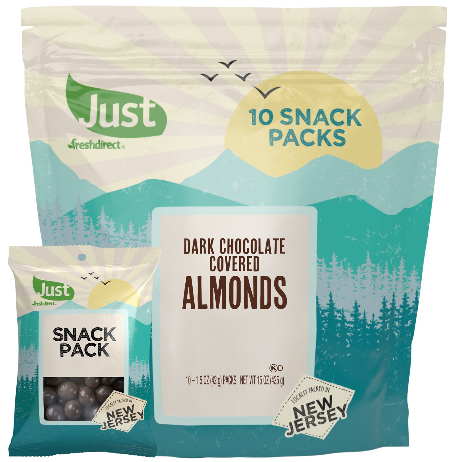 Just FreshDirect Dark Chocolate Covered Almonds Snack Packs