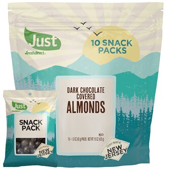 Just FreshDirect Dark Chocolate Covered Almonds Snack Packs