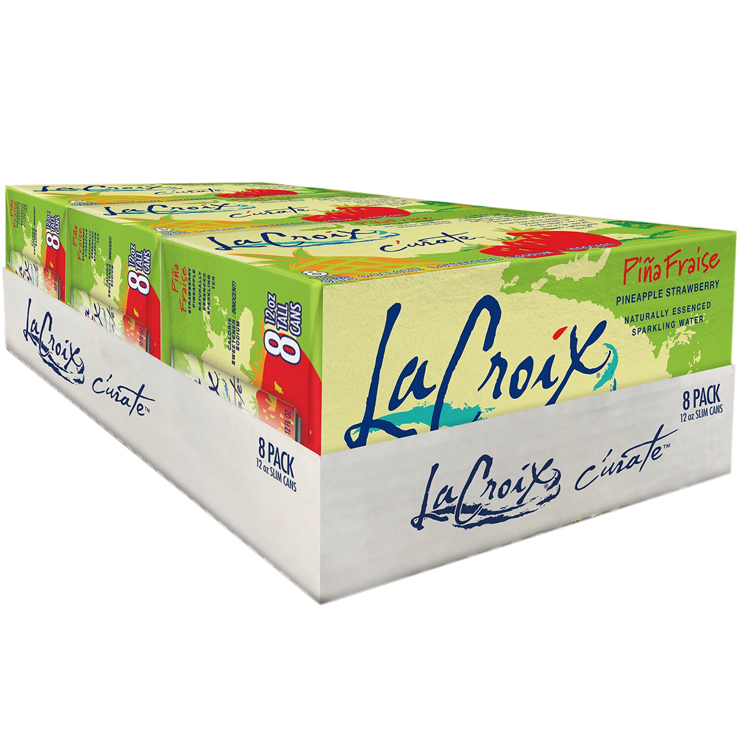 LaCroix Cúrate Sparkling Water, Piña Fraise (Pineapple Strawberry), Cans