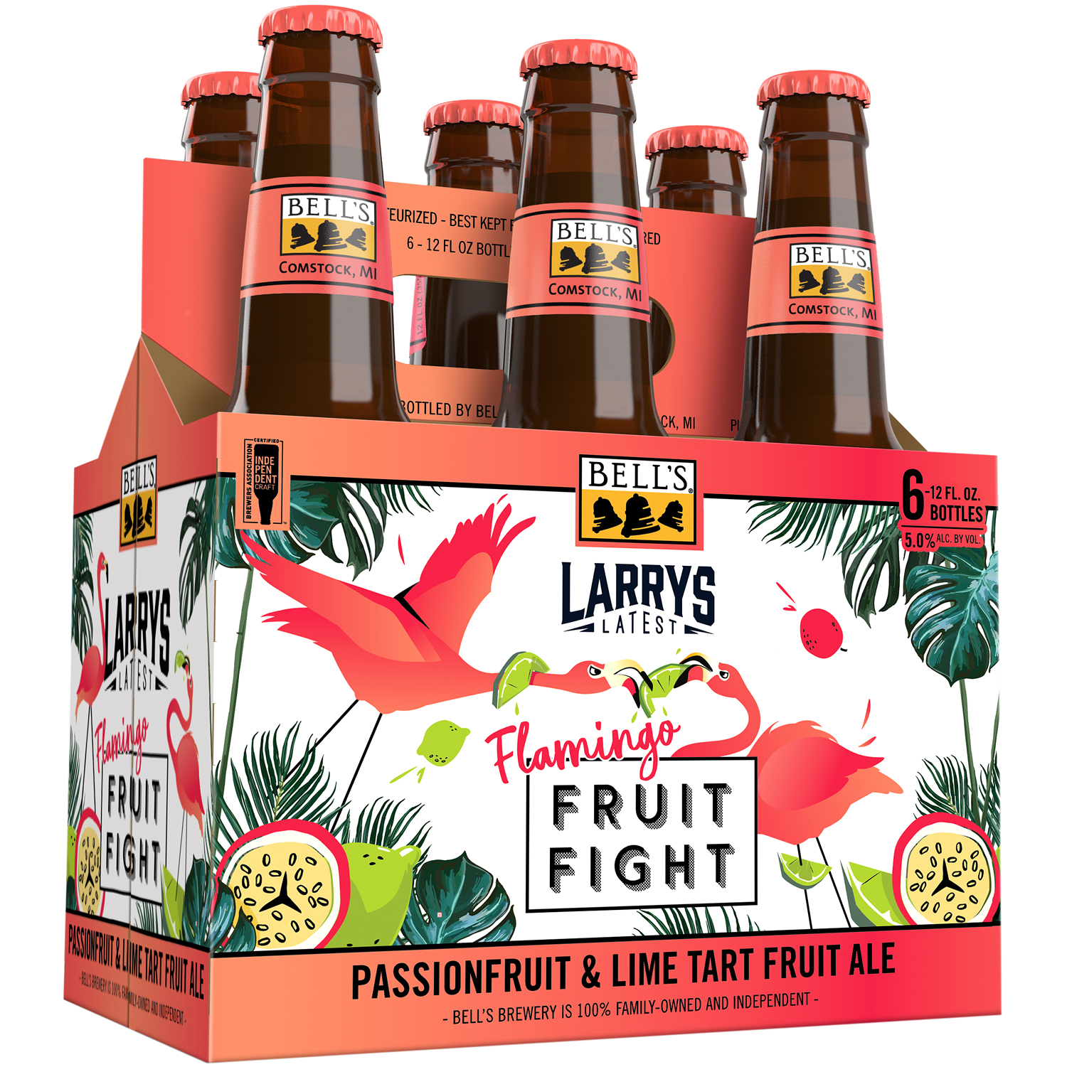 Bell's Larry's Latest Flamingo Fruit Fight Ale, Glass Bottles