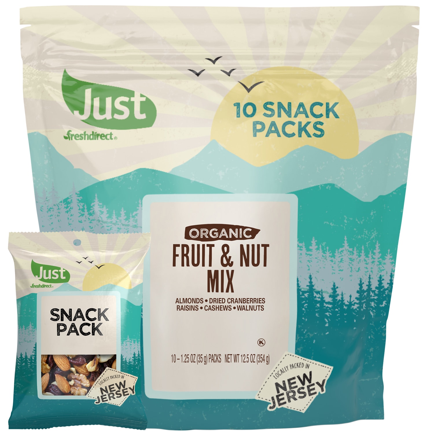 Just FreshDirect Organic Fruit & Nut Mix Snack Packs