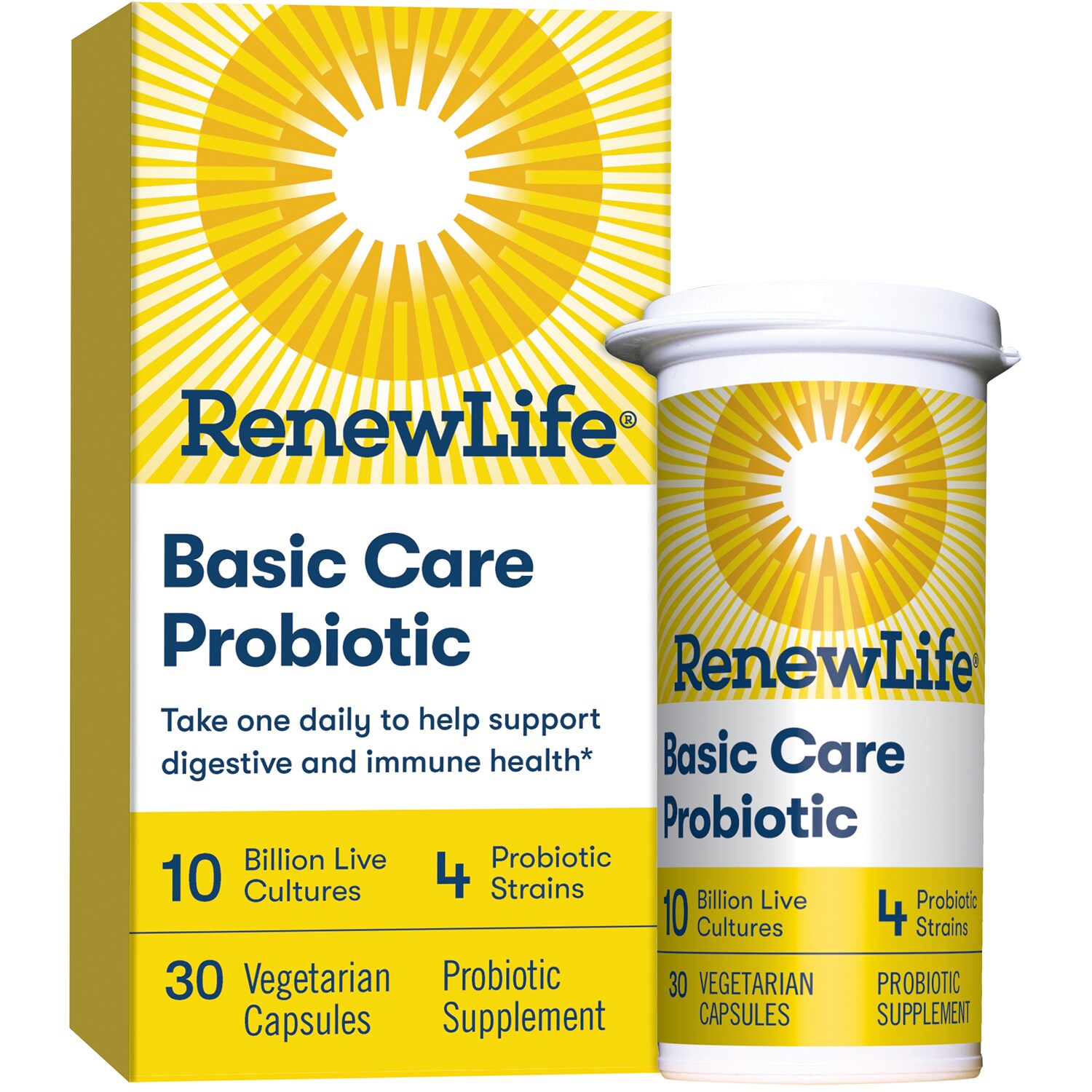 Renew Life Basic Care Probiotic Capsules, 10 Billion CFU