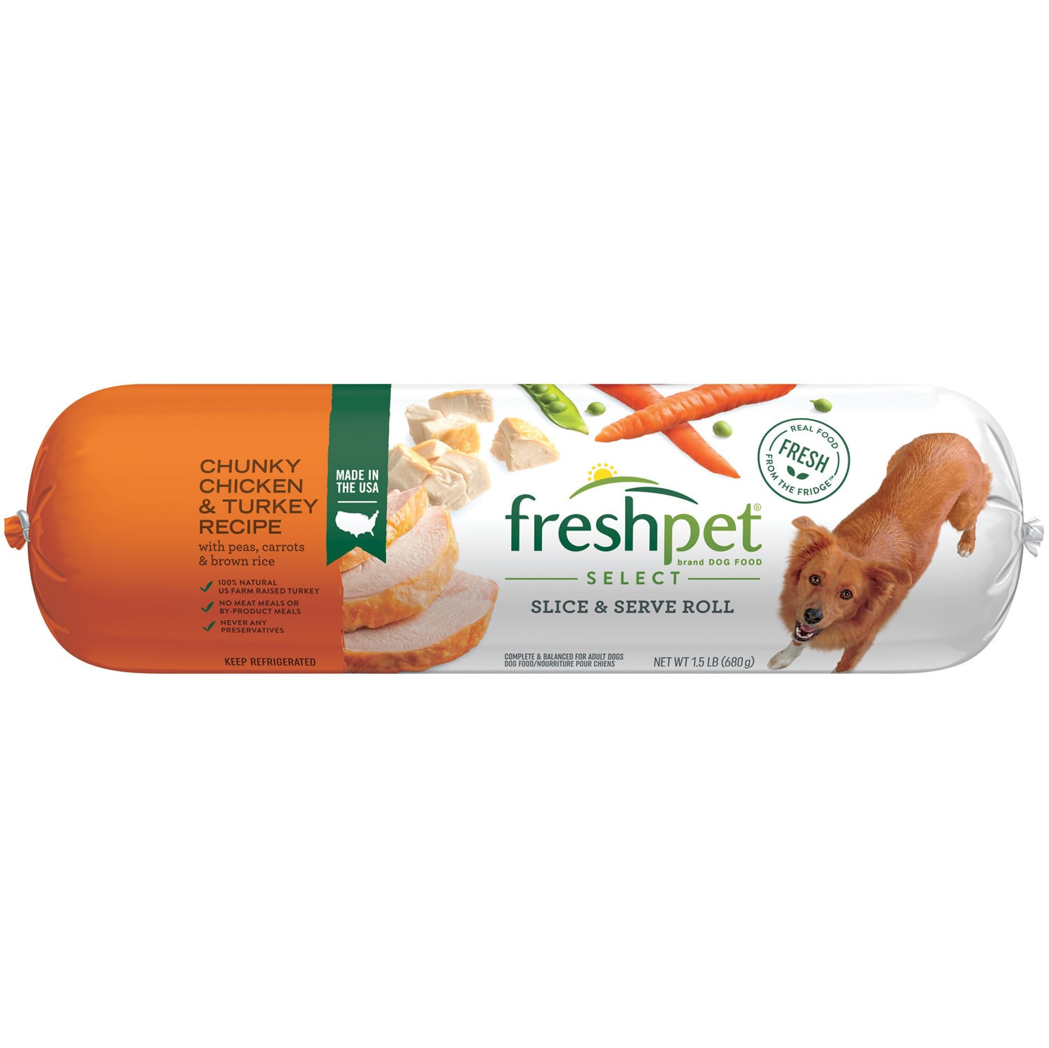 Order Freshpet Select Slice & Serve Roll Refrigerated Dog Food, Chunky