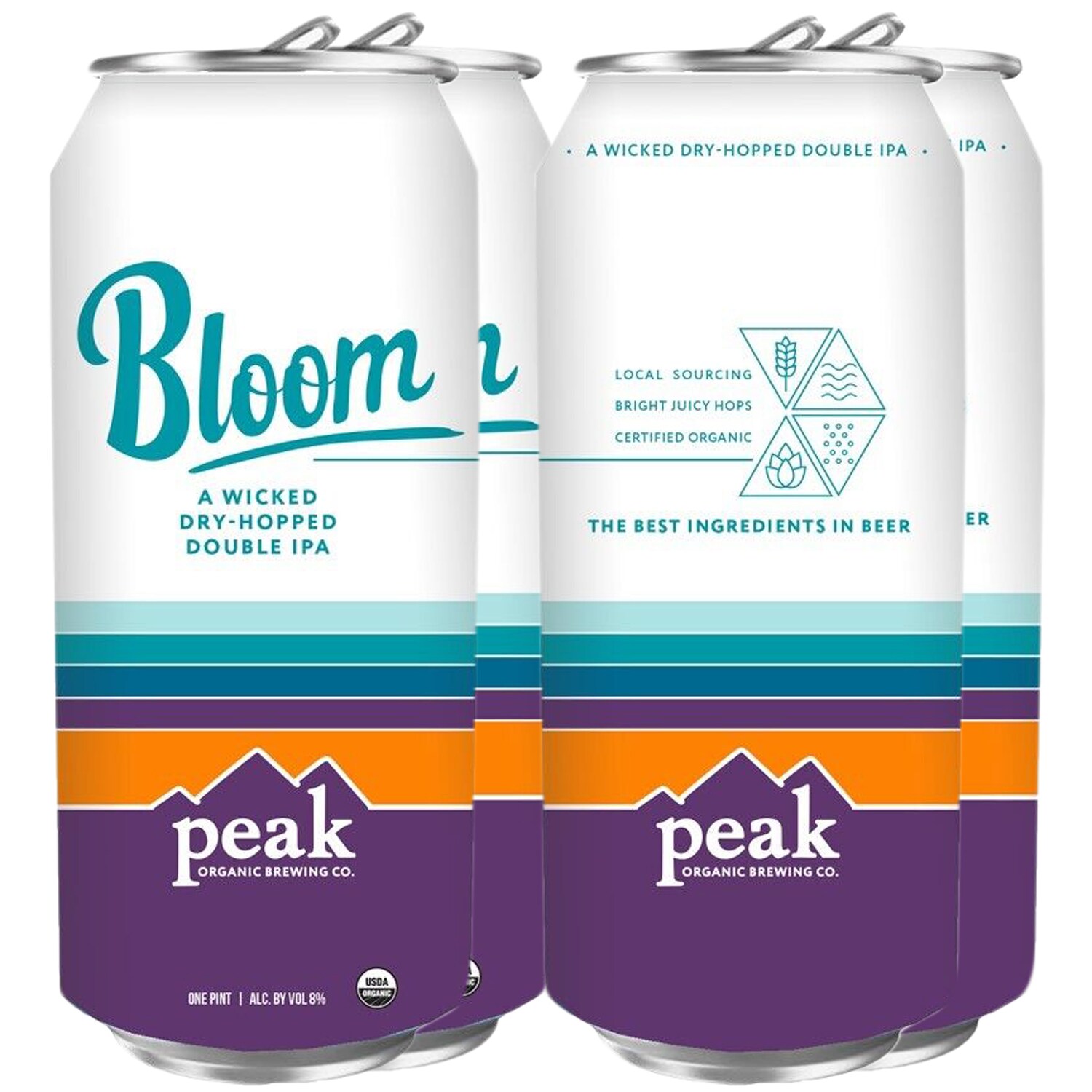 Peak Organic Bloom Dry-Hopped Double IPA, Cans
