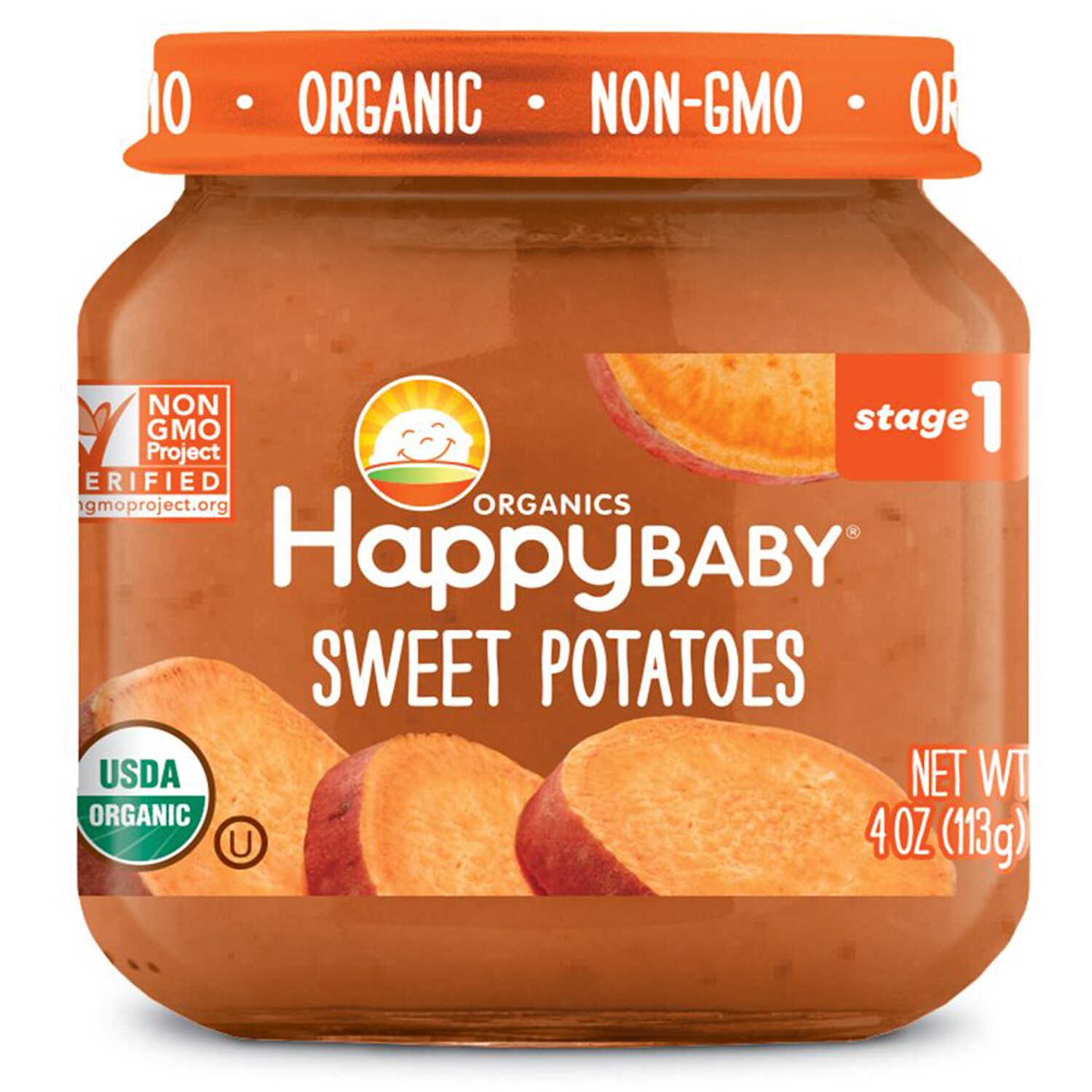 Happy Family Happy Baby Clearly Crafted Stage 1 Organic Baby Food, Sweet Potatoes