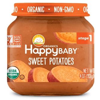 Happy Family Happy Baby Clearly Crafted Stage 1 Organic Baby Food, Sweet Potatoes