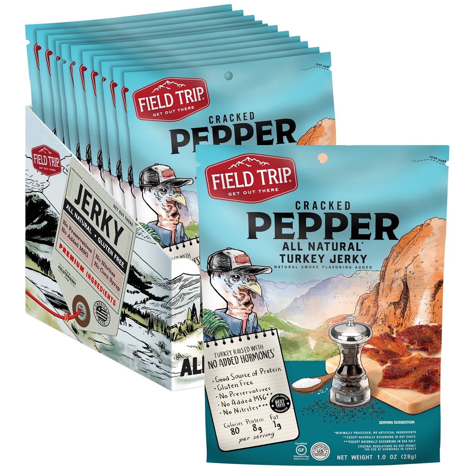 Field Trip All Natural Turkey Jerky, Cracked Pepper