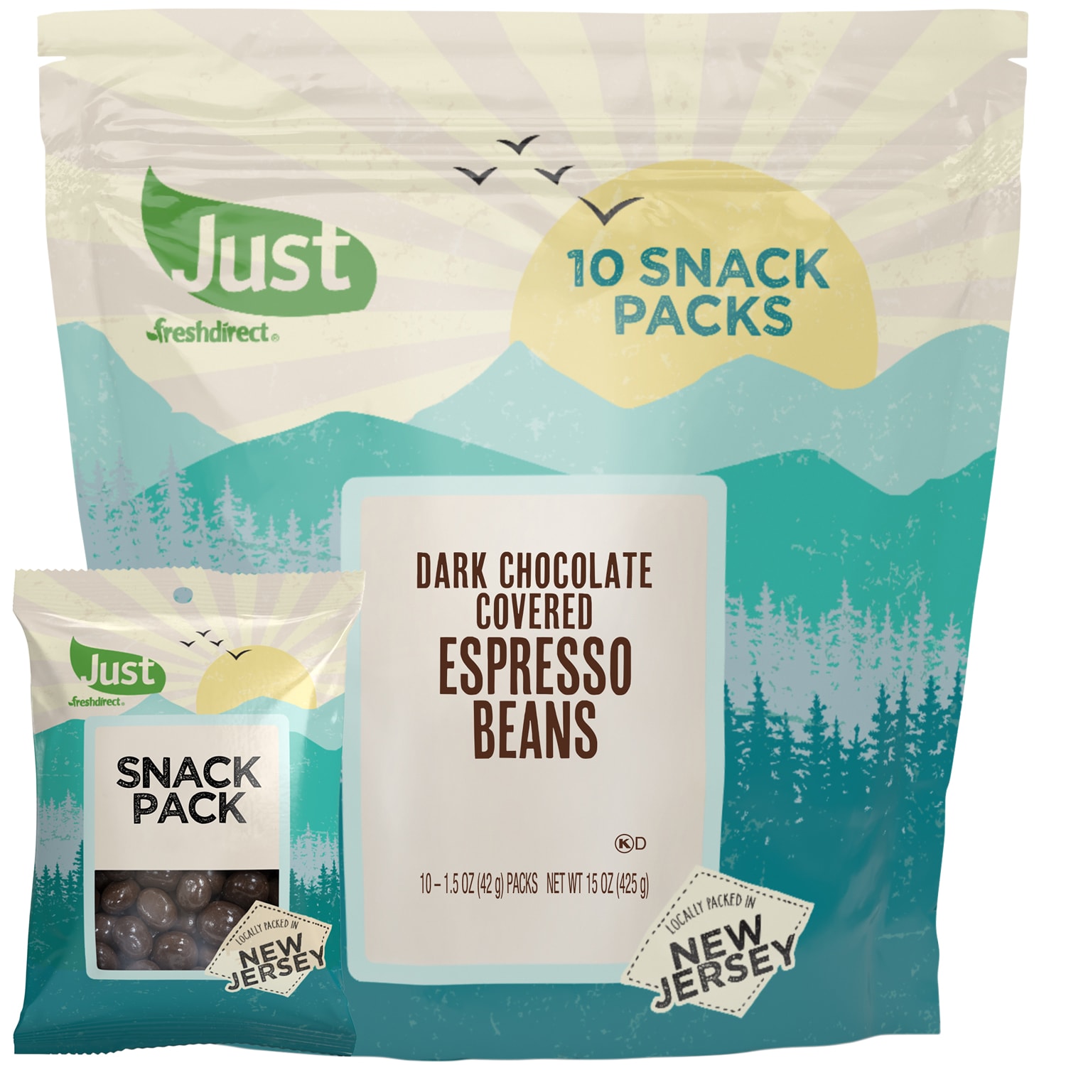 Just FreshDirect Dark Chocolate Covered Espresso Beans Snack Packs