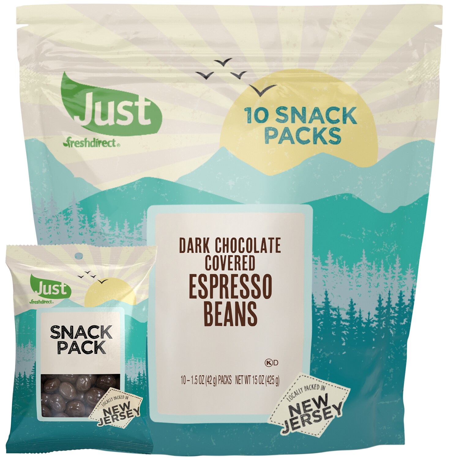Just FreshDirect Dark Chocolate Covered Espresso Beans Snack Packs