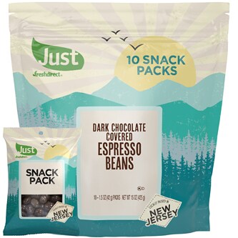 Just FreshDirect Dark Chocolate Covered Espresso Beans Snack Packs