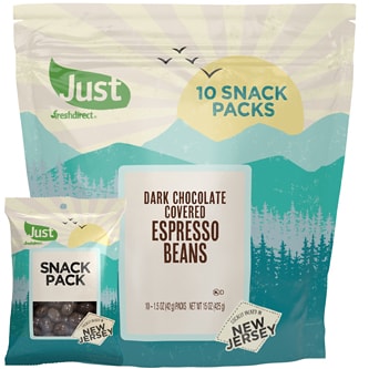 Just FreshDirect Dark Chocolate Covered Espresso Beans Snack Packs