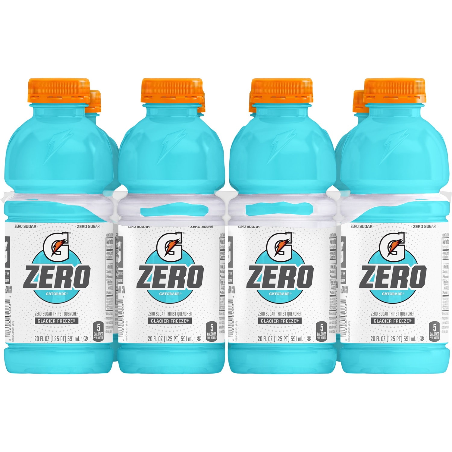 Gatorade Zero Sugar Thirst Quencher Sports Drink, Glacier Freeze, Plastic Bottles