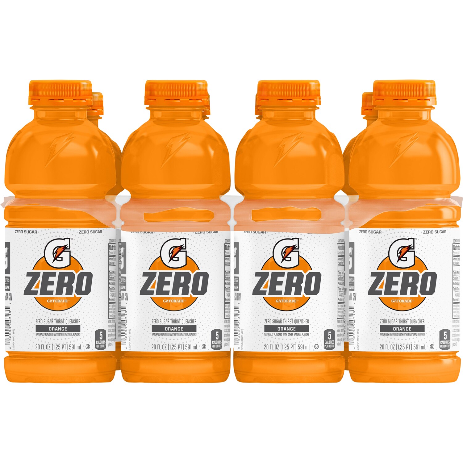 Gatorade Zero Sugar Thirst Quencher Sports Drink, Orange, Plastic Bottles