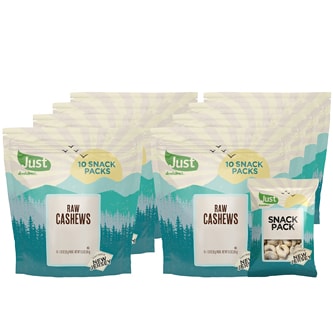 Just FreshDirect Raw Cashews Snack Packs, Case