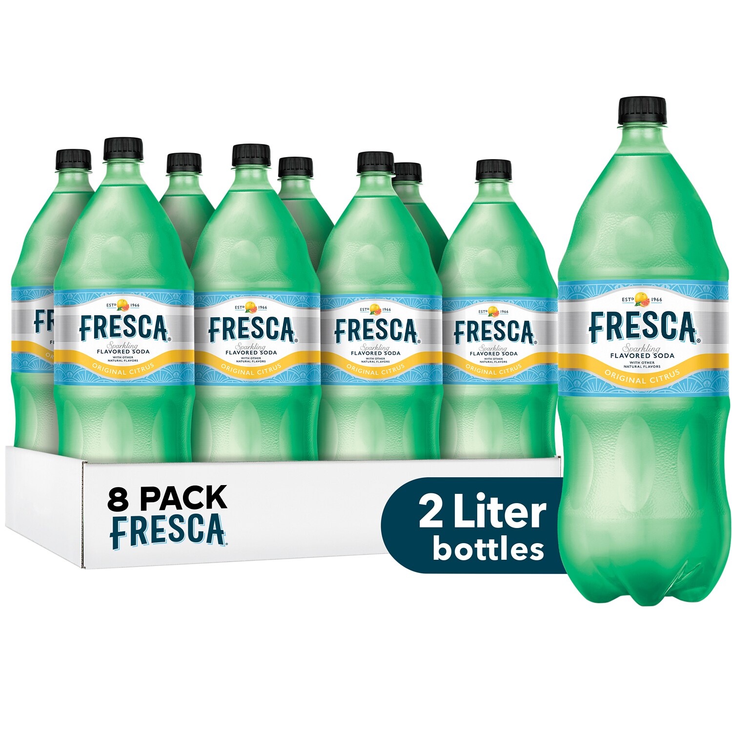 Fresca Sparkling Flavored Soda, Original Citrus, Plastic Bottles