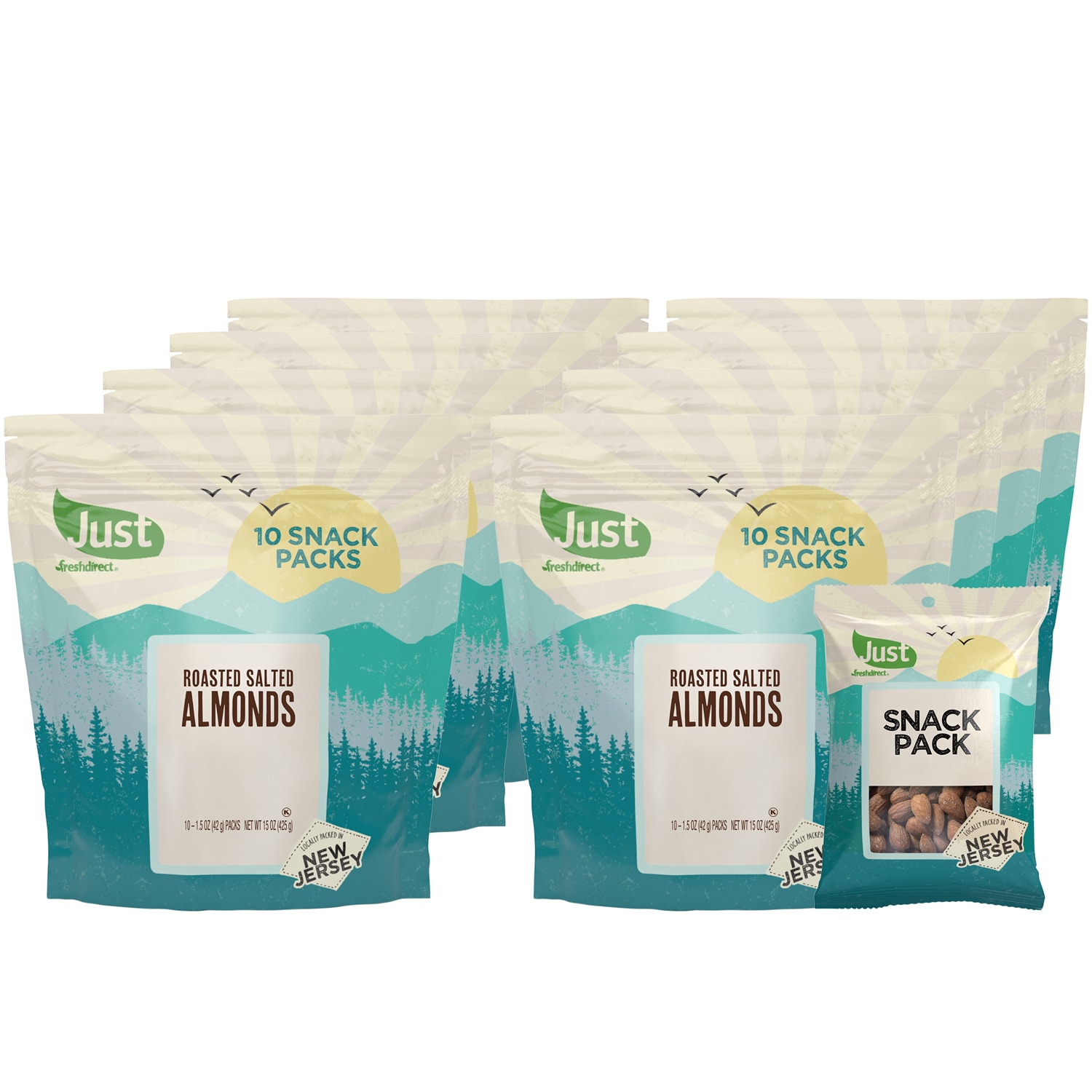 Just FreshDirect Roasted, Salted Almonds Snack Packs, Case