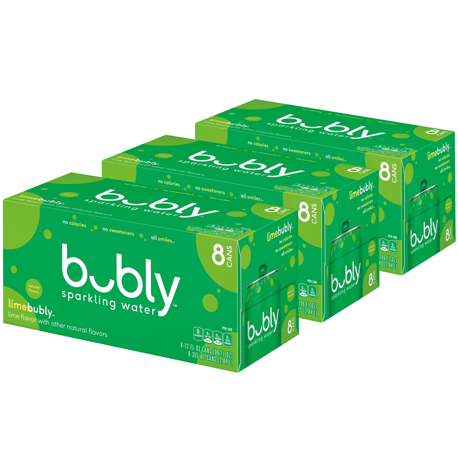 Bubly Sparkling Water, Lime, Cans