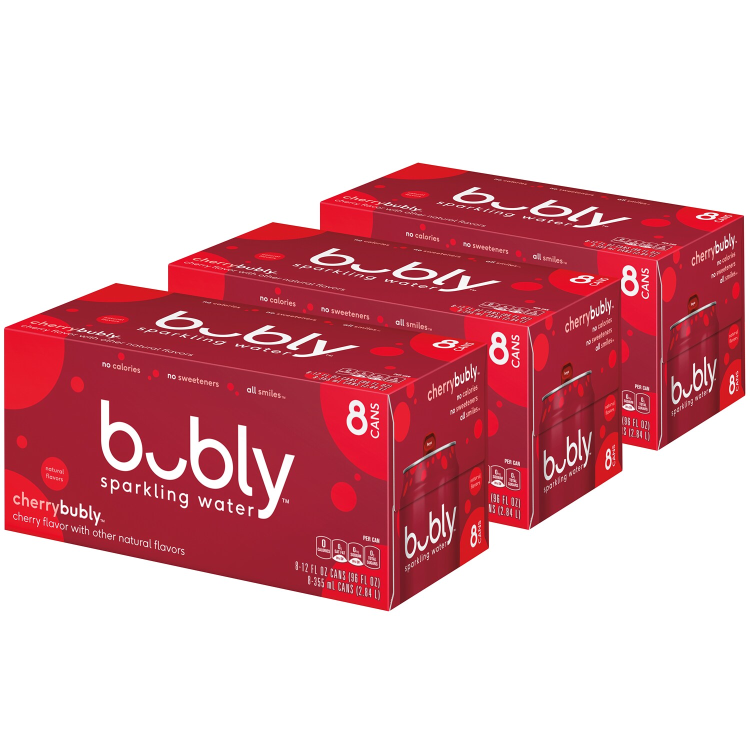 Bubly Sparkling Water, Cherry, Cans