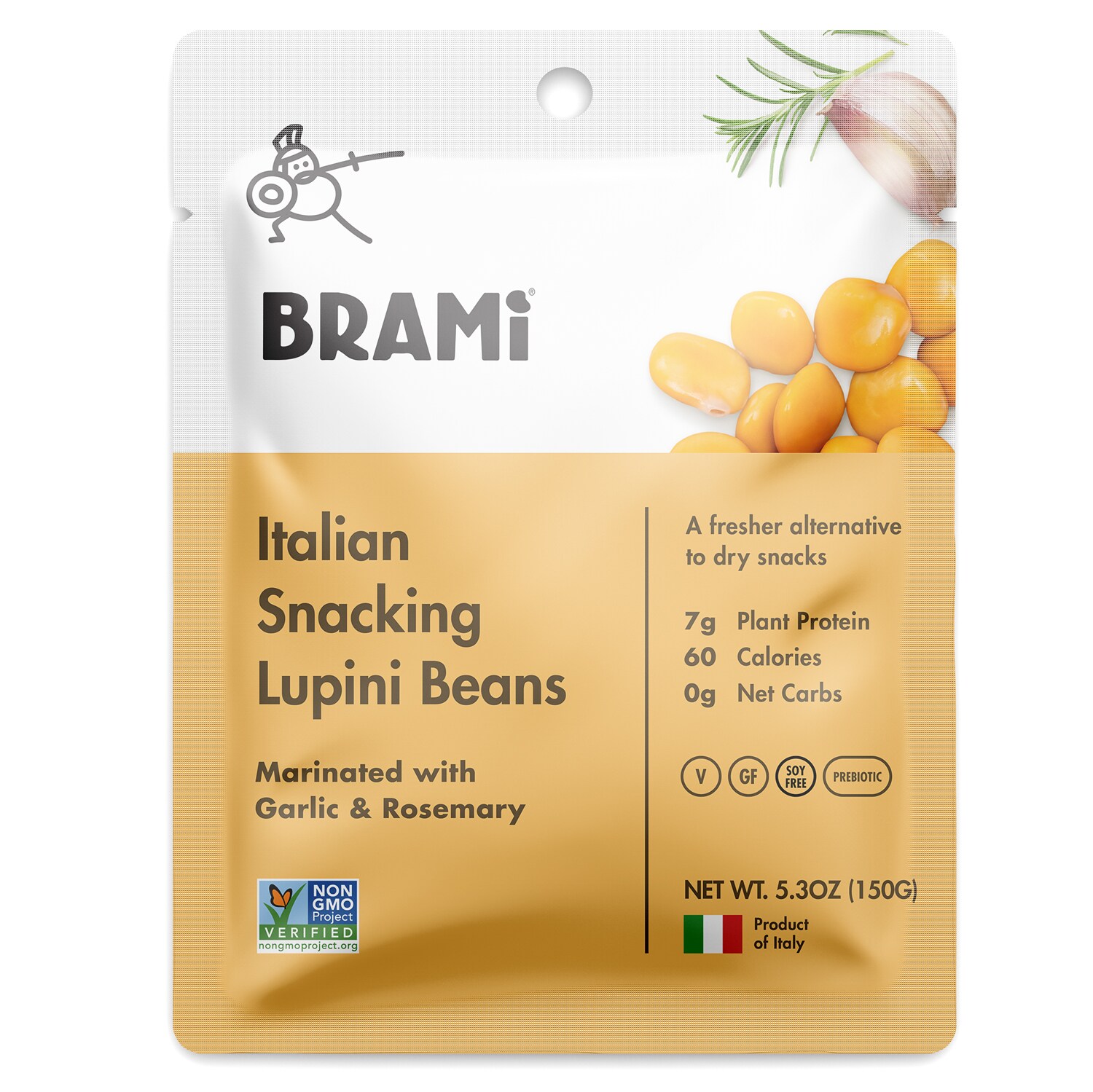 Brami Snacking Lupini Beans, Garlic & Rosemary