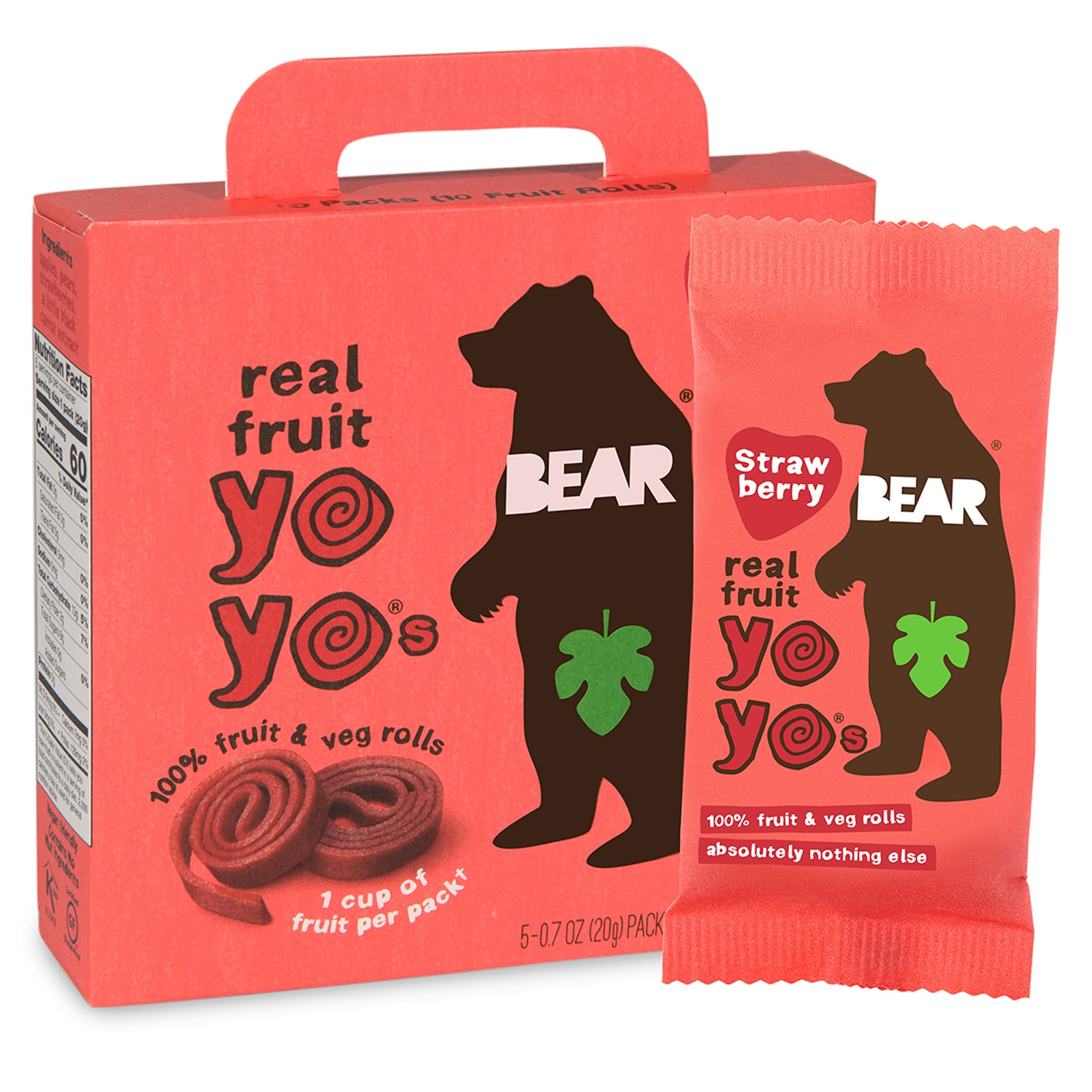 BEAR Yoyos Fruit Rolls, Strawberry