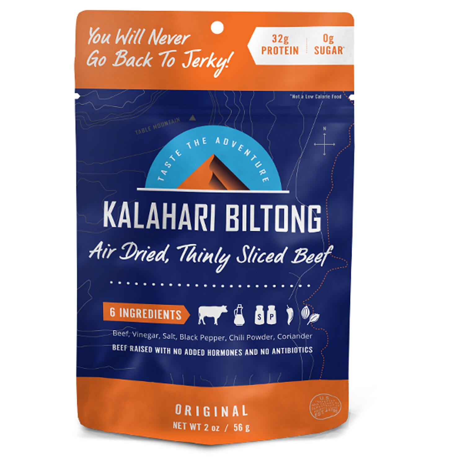 Kalahari Biltong Air-Dried Sliced Beef, Original  