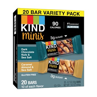 KIND Minis Variety Pack, Dark Chocolate Nuts & Sea Salt and Caramel Almond & Sea Salt