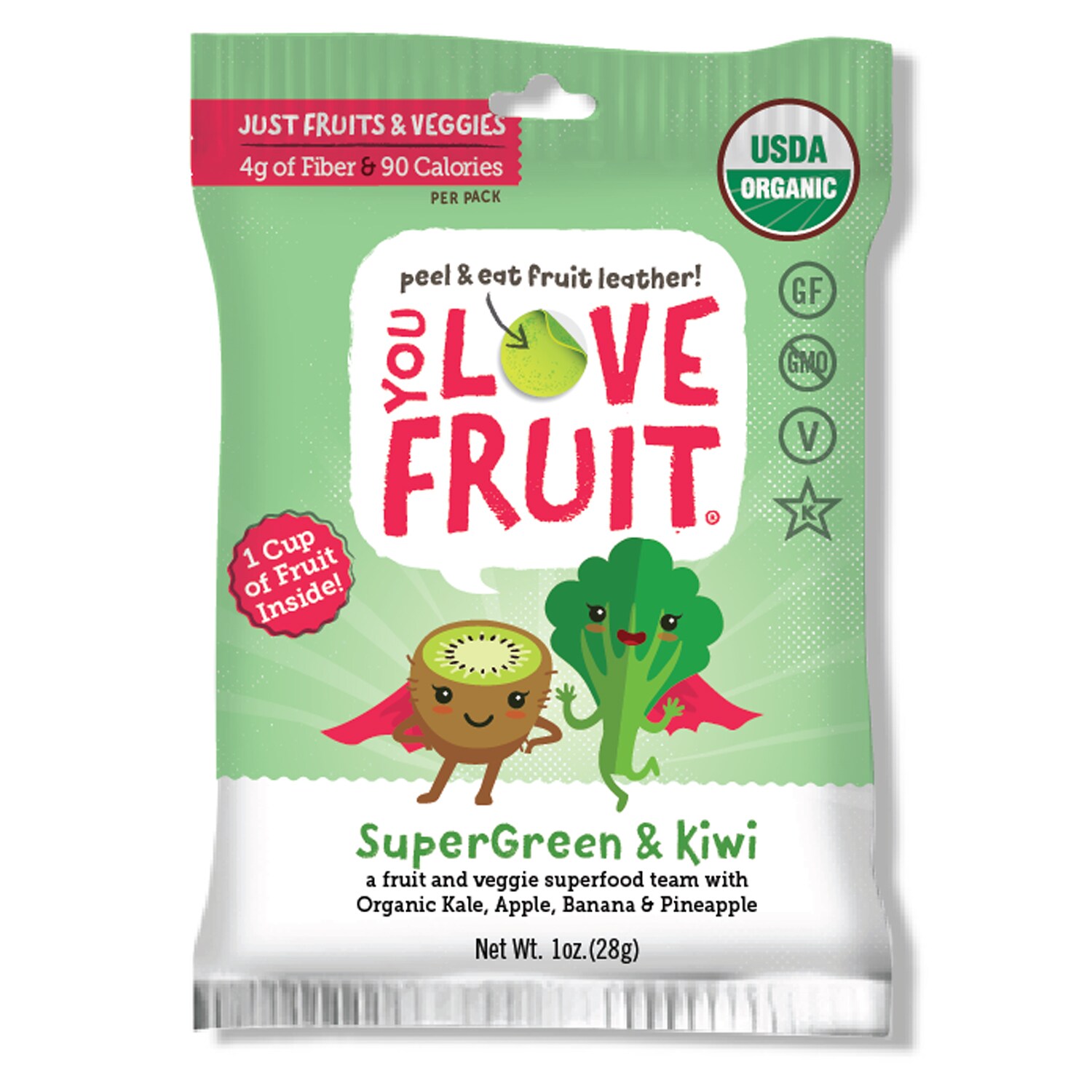 You Love Fruit Super Foods Snacks, Super Green & Kiwi