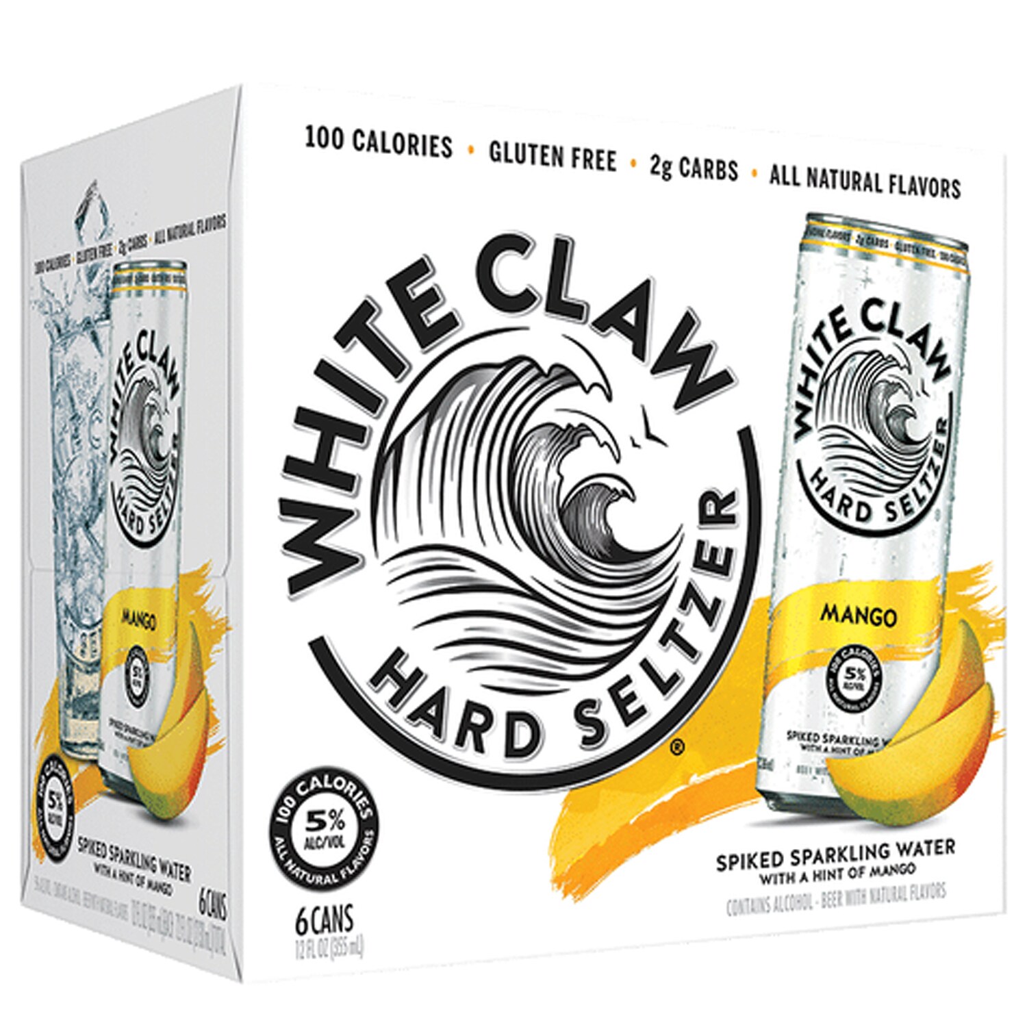 White Claw Hard Seltzer, Mango, Cans