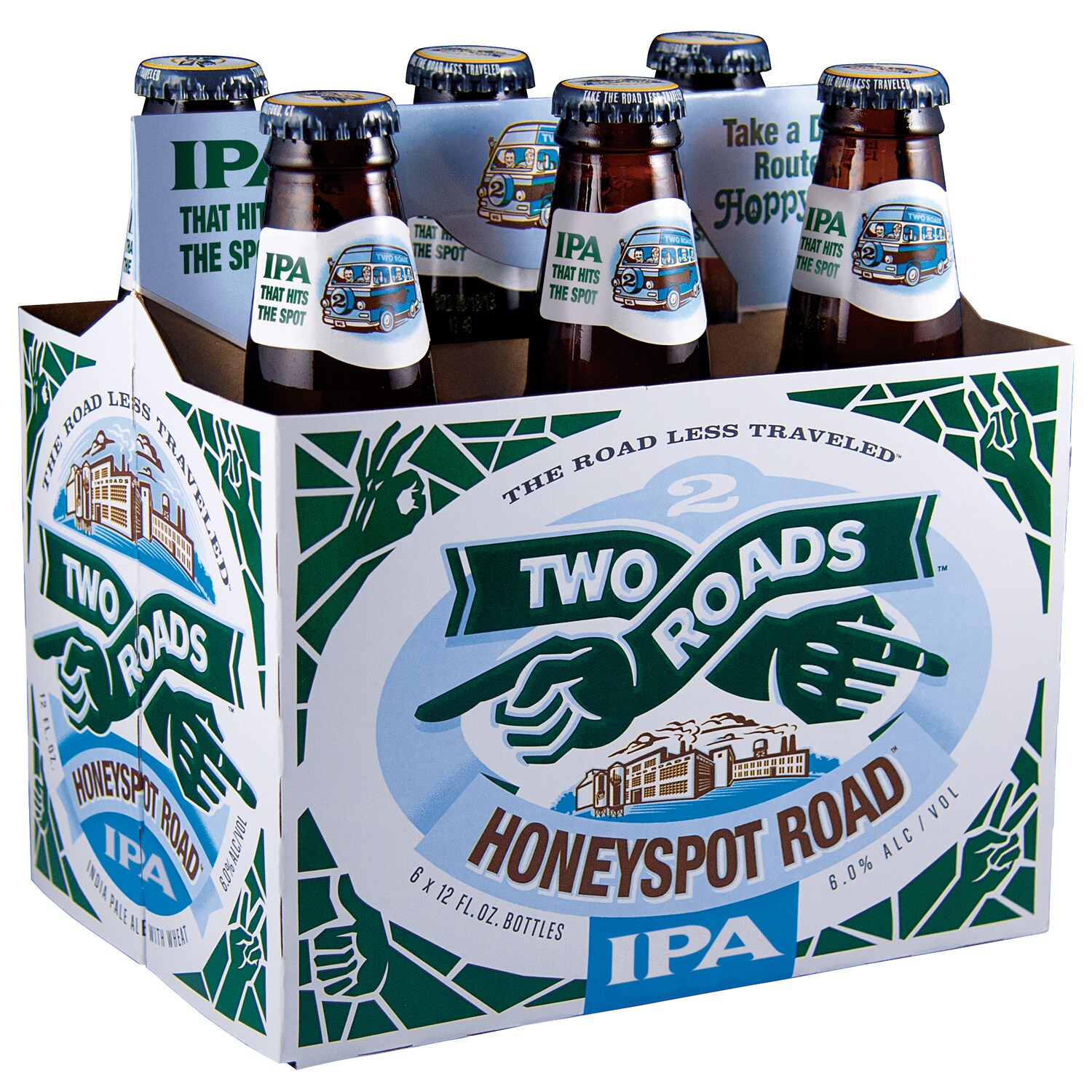 Two Roads Brewing Company Honeyspot Road IPA, Glass Bottles