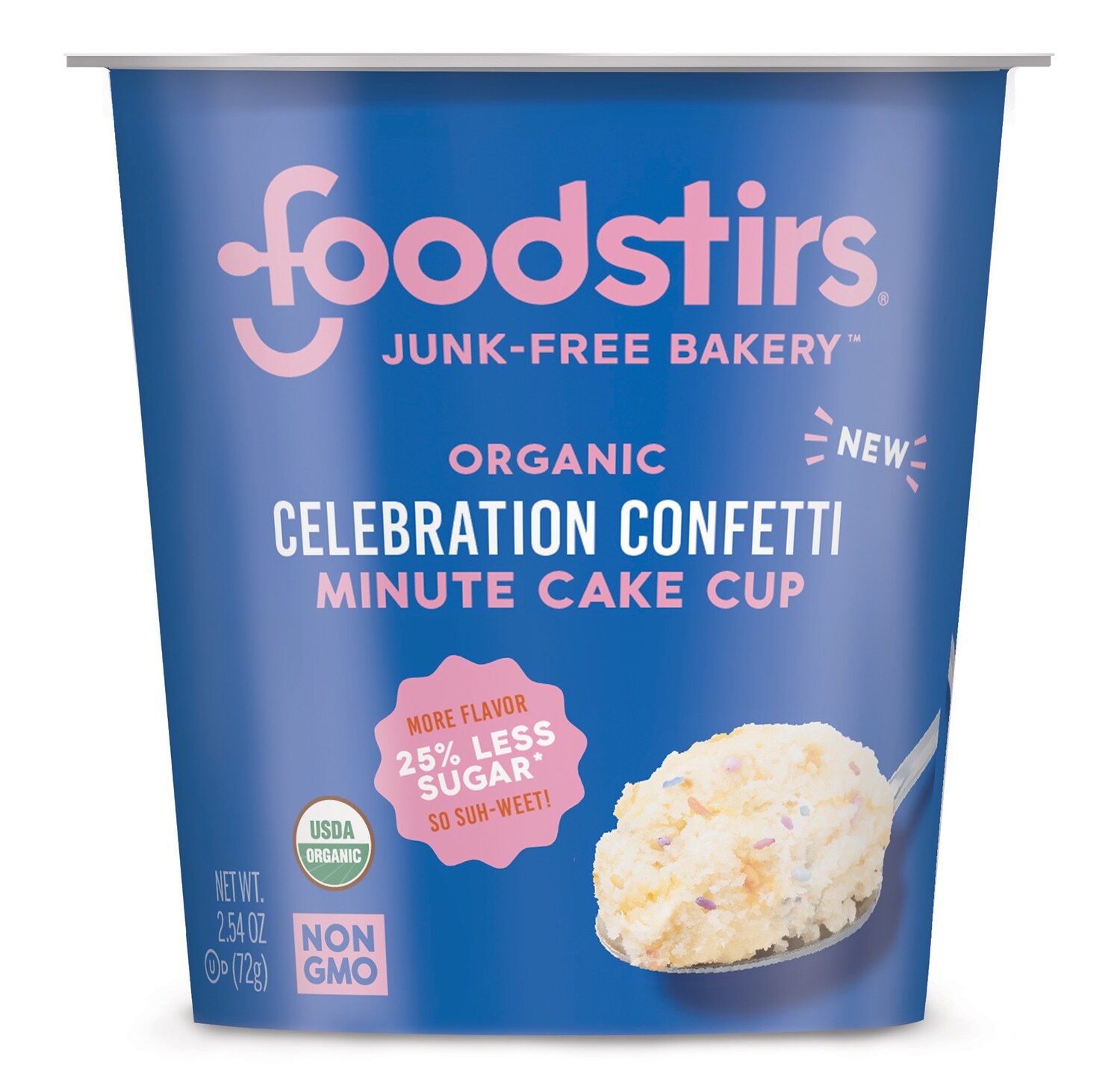 Foodstirs Junk-Free Bakery Organic Minute Cake Cup, Celebration Confetti