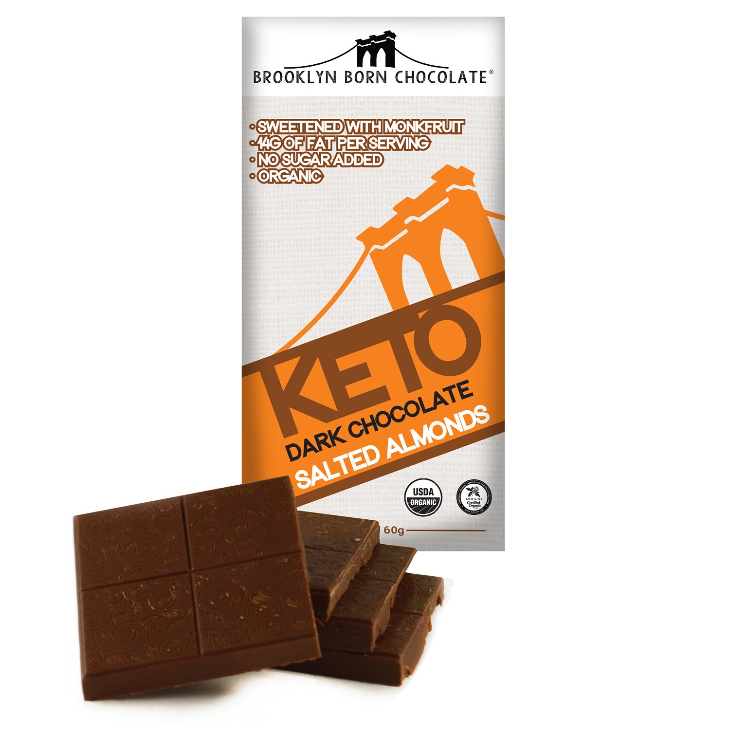 Brooklyn Born Salted Almonds Dark Chocolate Keto Bar