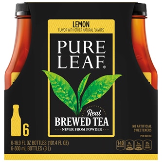 Pure Leaf Iced Tea, Lemon, Plastic Bottles