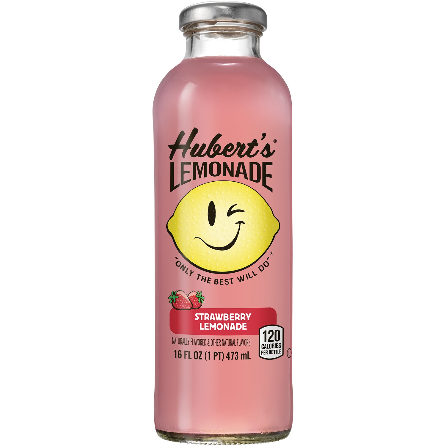 Hubert's Lemonade Strawberry, Glass Bottle